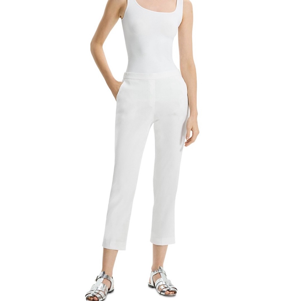 Theory White Ankle linen Pants BNWT